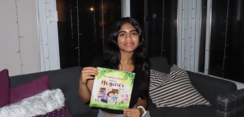 Anvitha with her published children's books